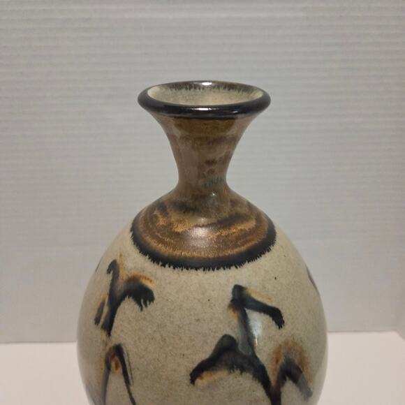 Vintage Peter Callas Pottery Decorated Stoneware Vase 1972 - Picture 6 of 6